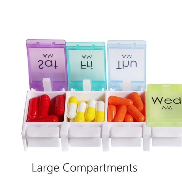 3 piece colorful 7 day Am & Pm pill organizer set - Picture 5 of 12